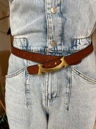 KAPITAL Wapisabi Smile Buckle Leather Belt (One…