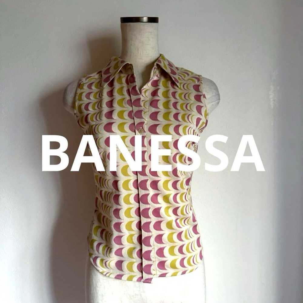 BANESSA Retro Pattern Shirt Top Psychedelic Patte… - image 1