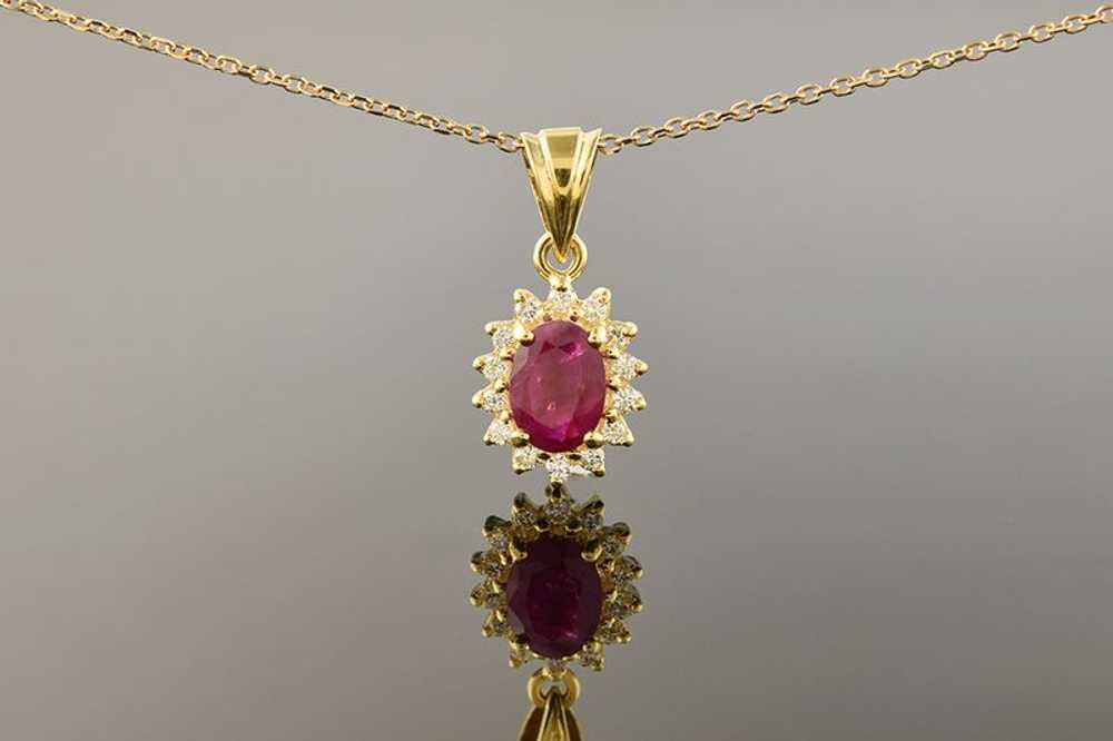 Ruby & Diamond Pendant - image 1