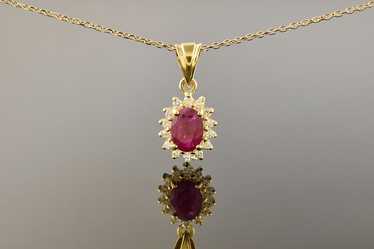 Ruby & Diamond Pendant - image 1