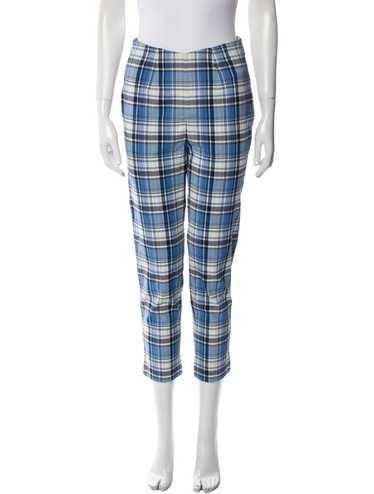 Frances Valentine Straight Leg Pants Blue Plaid P… - image 1