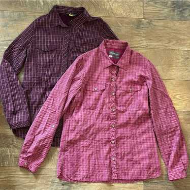 Lot of (2) Eddie Bauer Travex Long Sleeve Plaid V… - image 1