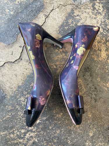 Vintage Paul Smith Black Patent Leather and Purple