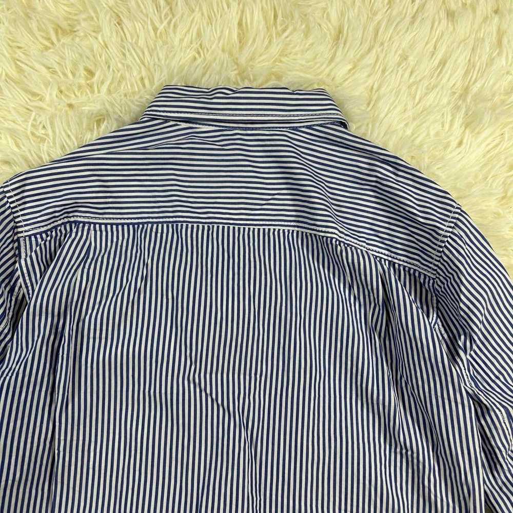 ZARA shirt, blue and white striped, long-sleeve. - image 12