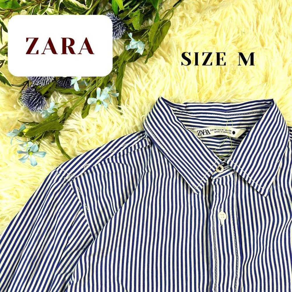 ZARA shirt, blue and white striped, long-sleeve. - image 1