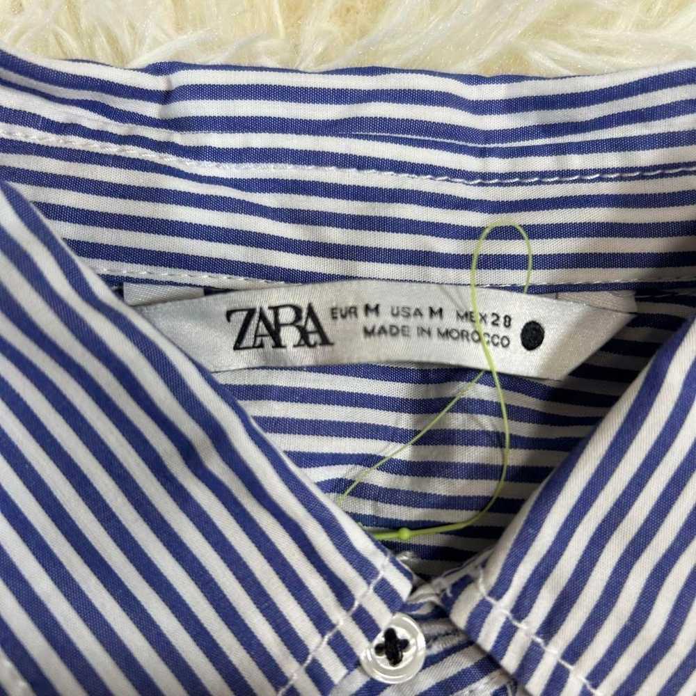 ZARA shirt, blue and white striped, long-sleeve. - image 4