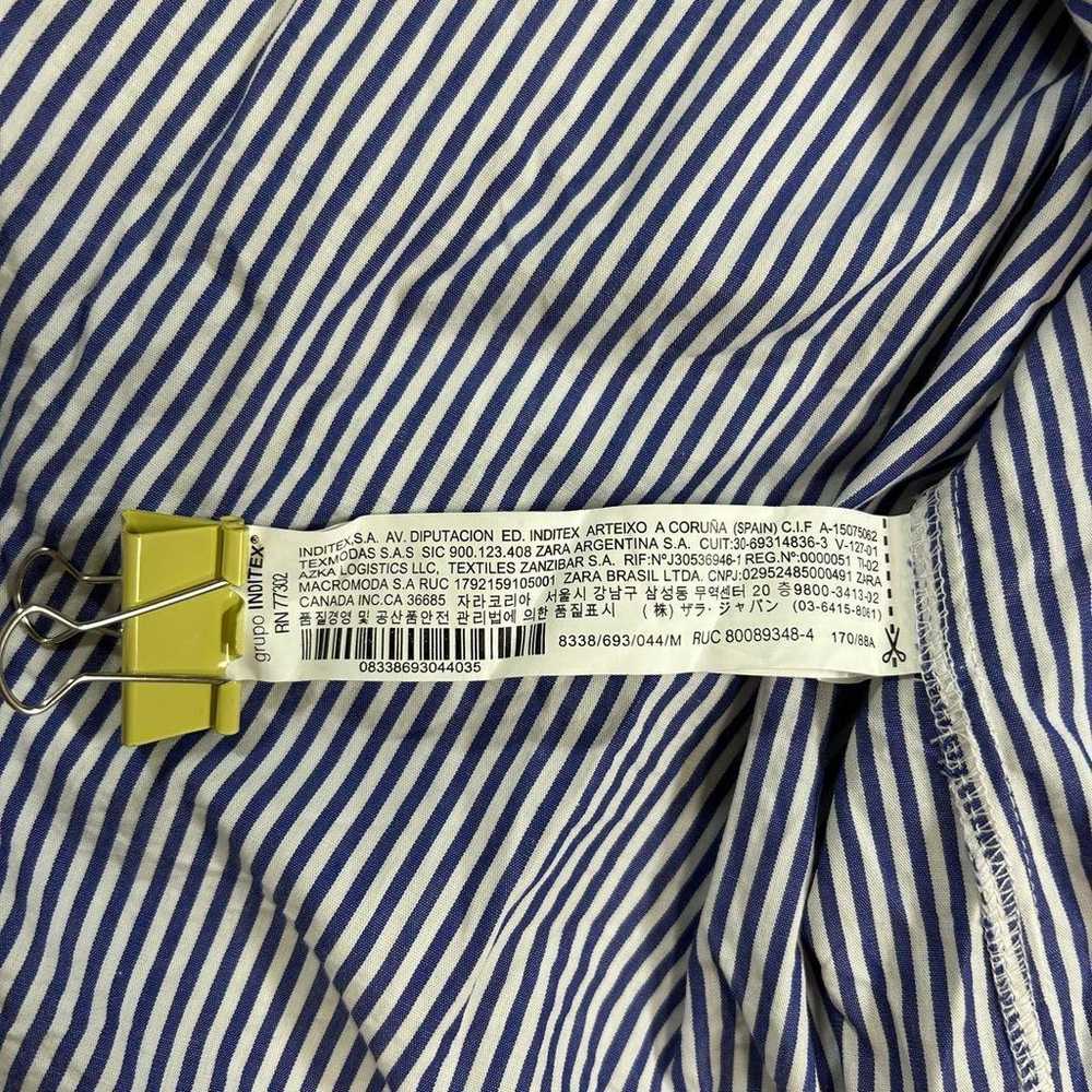 ZARA shirt, blue and white striped, long-sleeve. - image 7