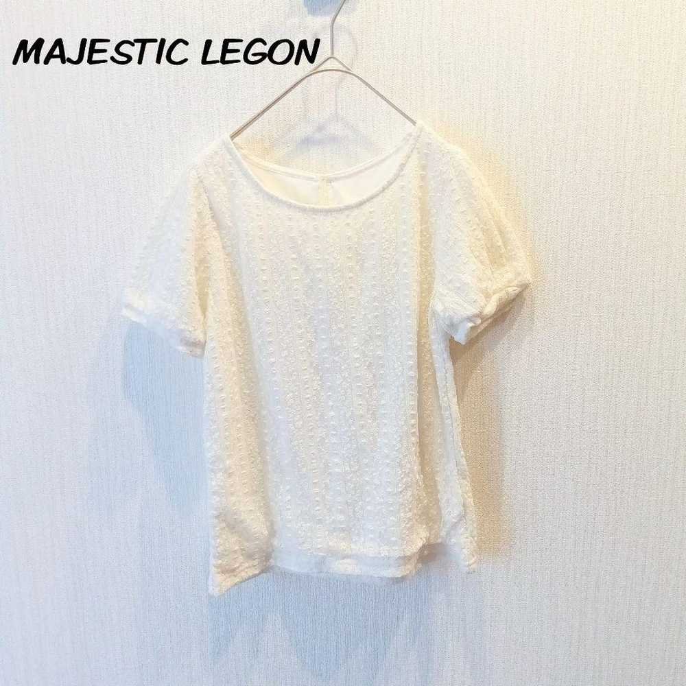 Majestic Legion total lace blouse short sleeve cu… - image 1