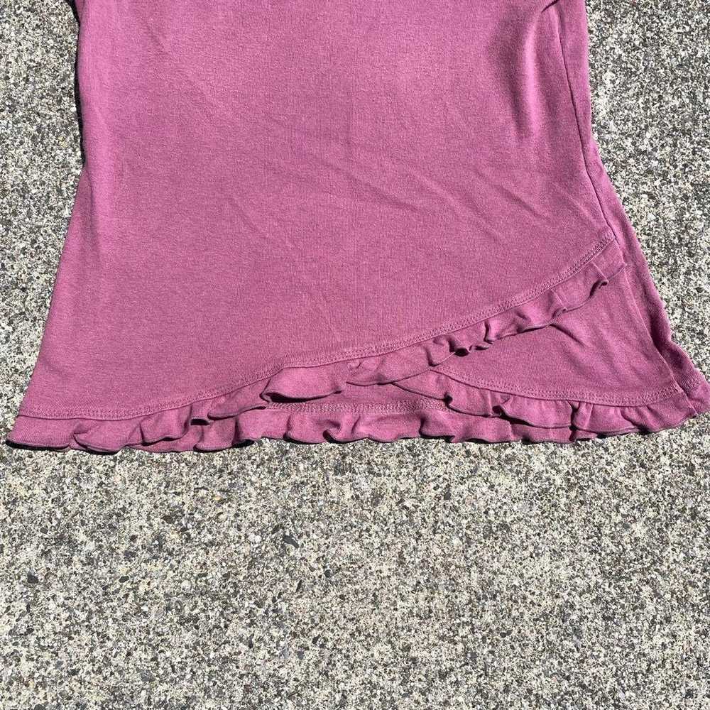 Y2K 00s vintage frilled T-shirt Pink pre-owned He… - image 3