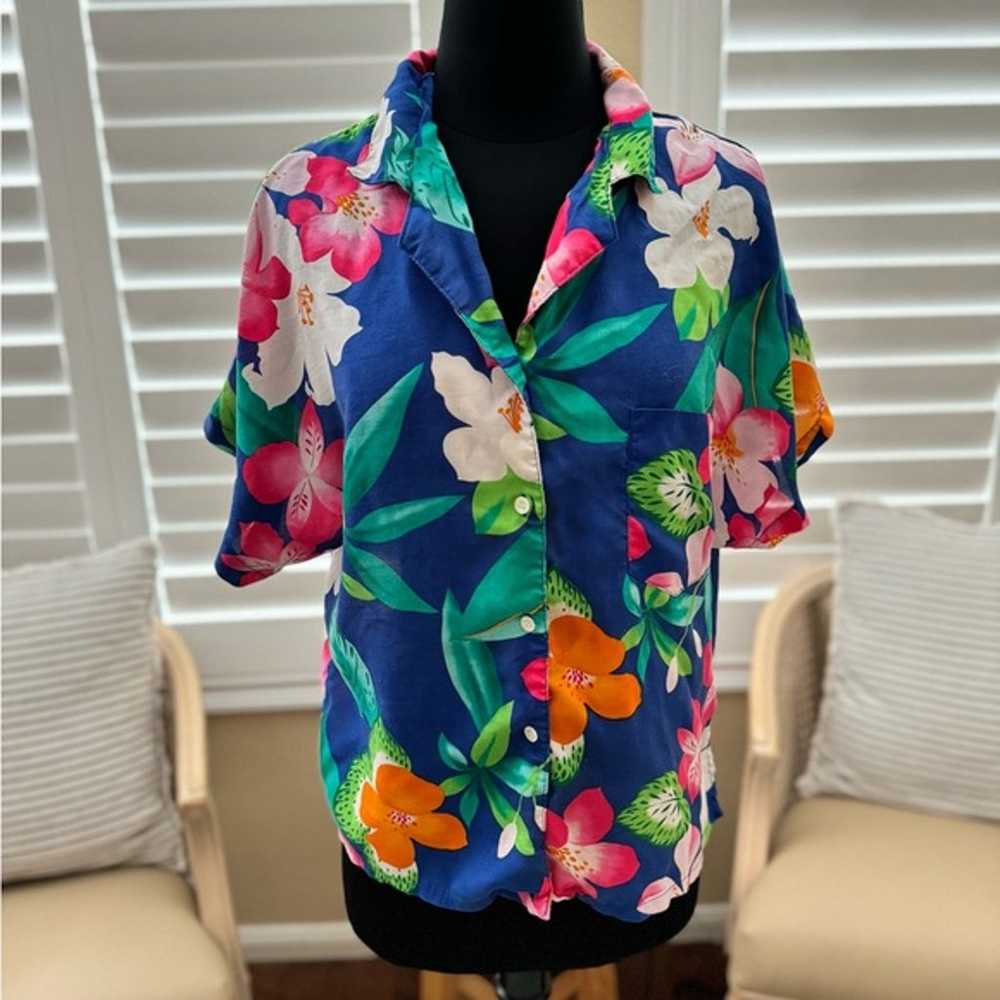 RARE | Diane Von Furstenberg | Tropical Blouse Vi… - image 1