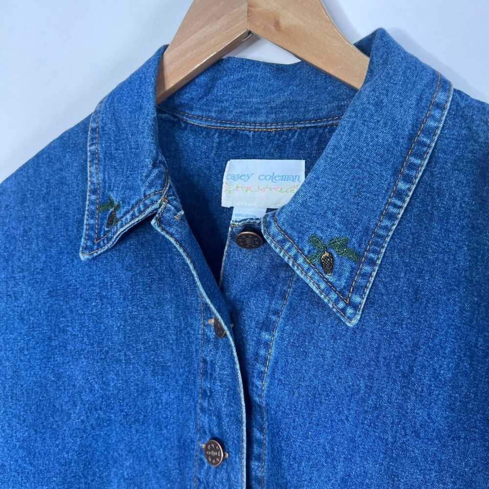 Vintage Jean Jacket Cabin Outdoor Embroidered But… - image 4