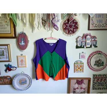 80's/90's vintage colorful kidcore colorblock tank