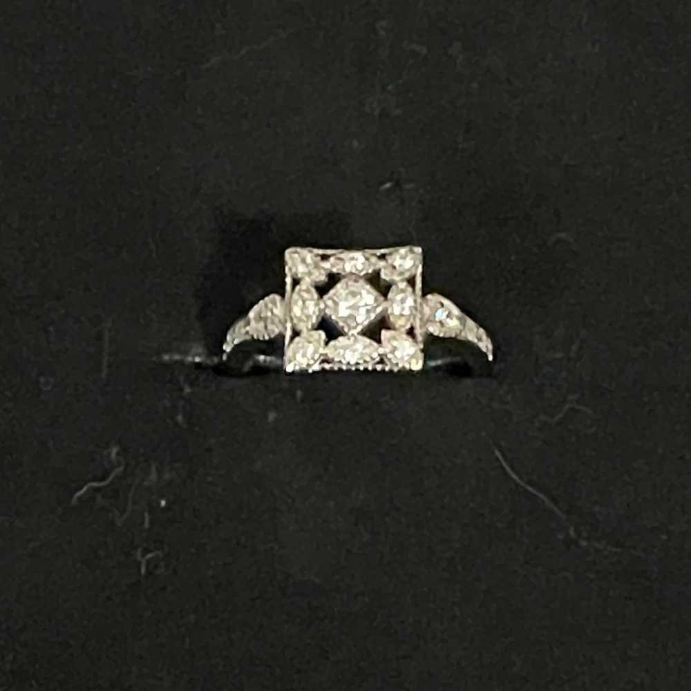 Size 8 Sterling Silver Art Deco CZ ring - image 1