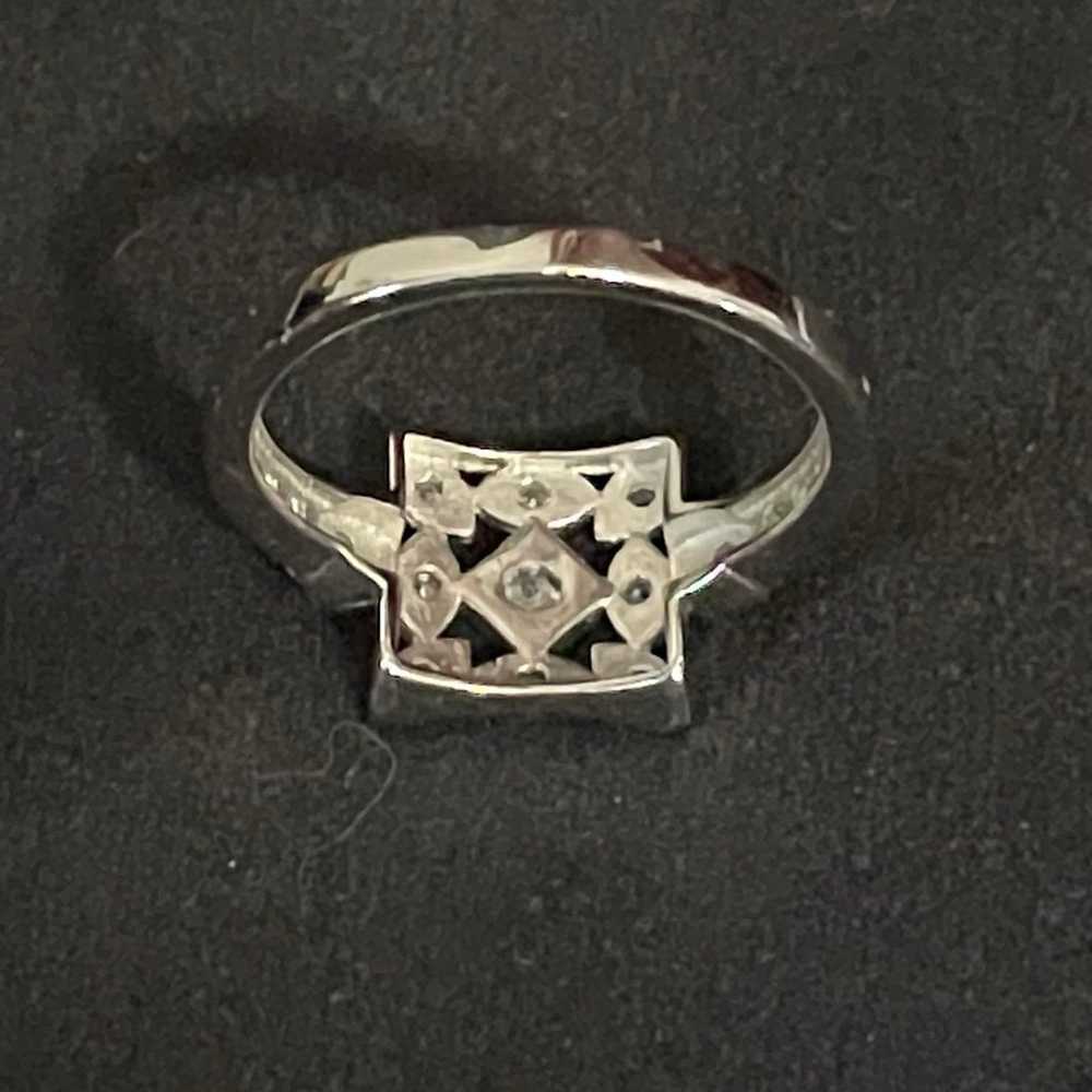 Size 8 Sterling Silver Art Deco CZ ring - image 3