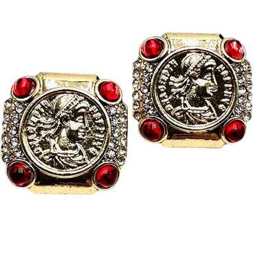 Catwalk Jon Mogul Gold Coin Red Cabochon Pierced E