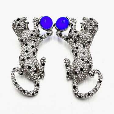 Catwalk Jon Leopard Cougar Big Cat Blue Crystal Cl