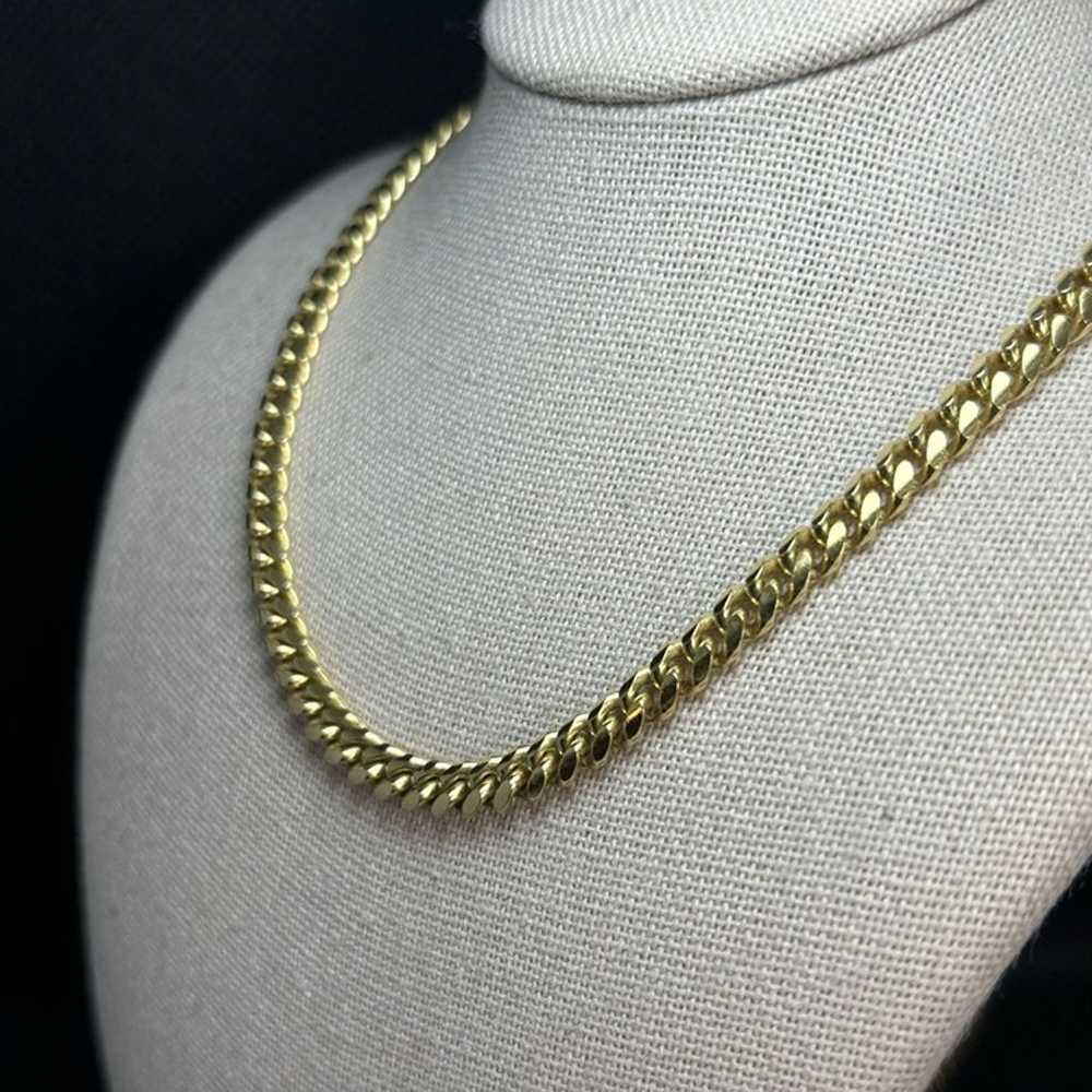 14K Gold Over Sterling Silver Heavy Italian Curb … - image 3