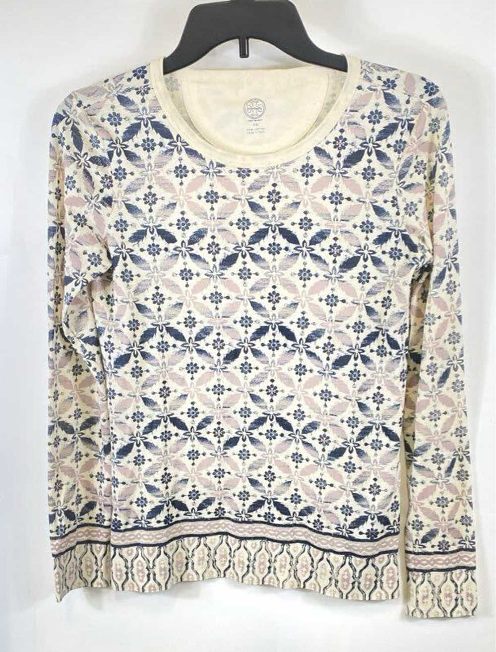 Tory Burch Womens Multicolor Floral Cotton Long S… - image 1