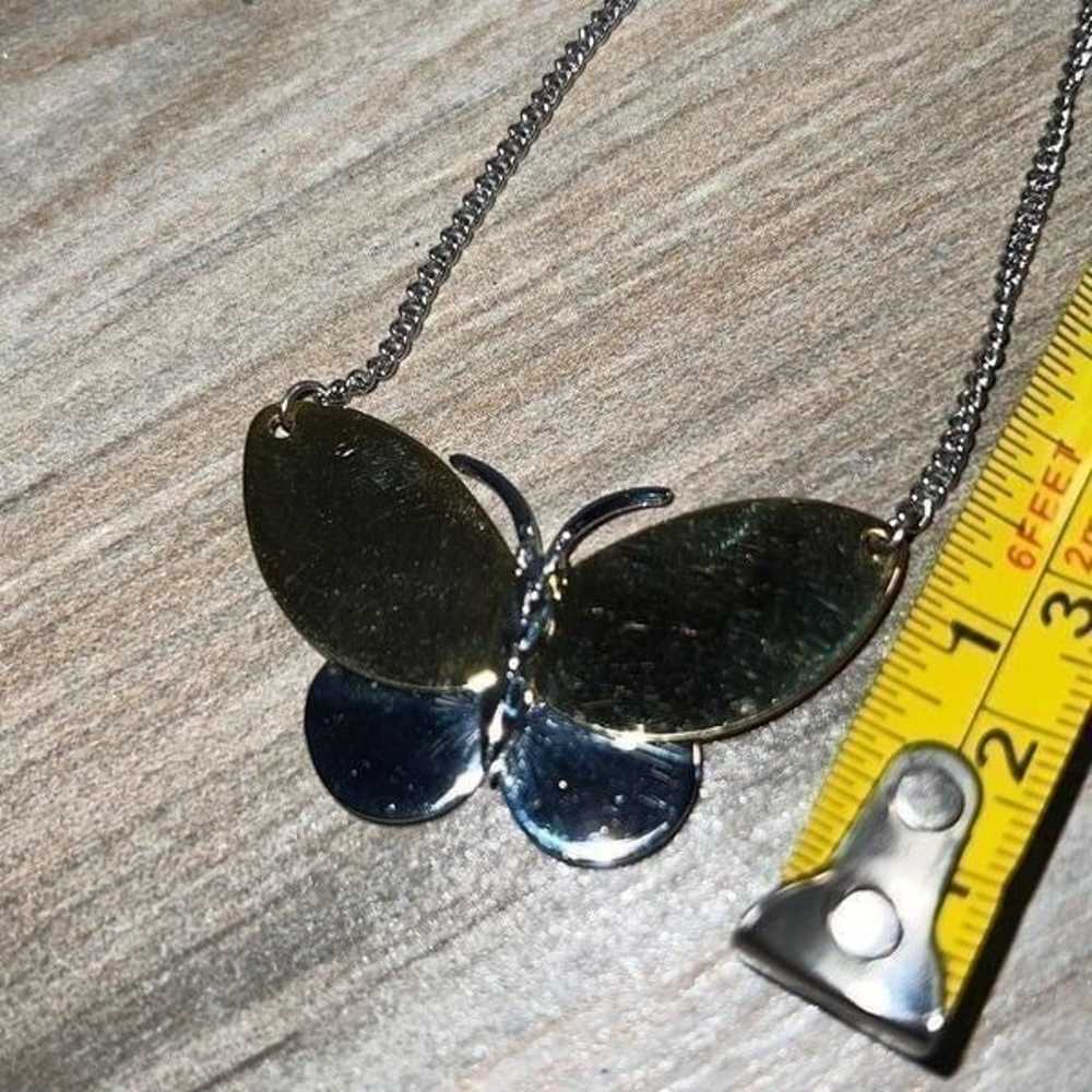 Vintage Avon Signed Butterfly Pendant Mixed Metal… - image 6