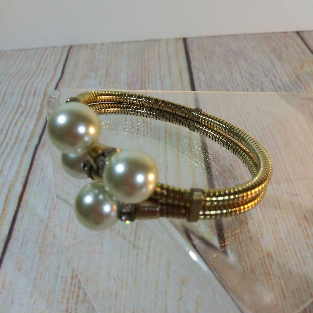 Vintage faux pearl & rhinestone Bracelet - image 2