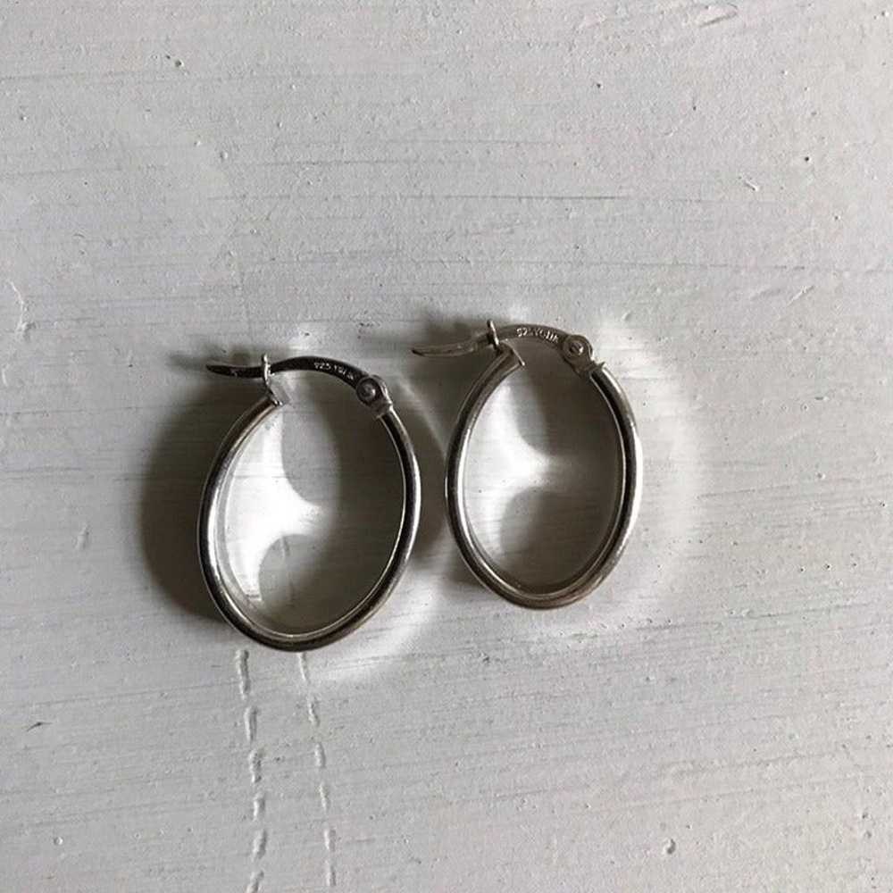 925 Sterling Silver Hoop Earrings - image 2