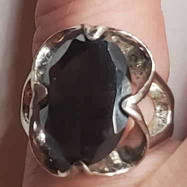 Vintage Designer WM Co Hematite Sterling Silver Ri