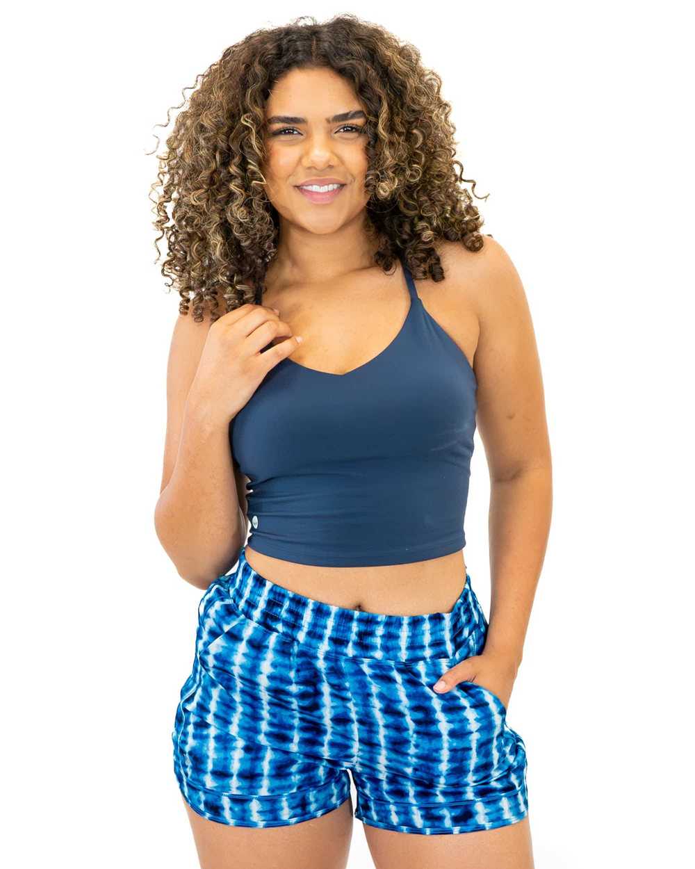 Senita Athletics Skin Adjustable Crop Top - Navy - image 1