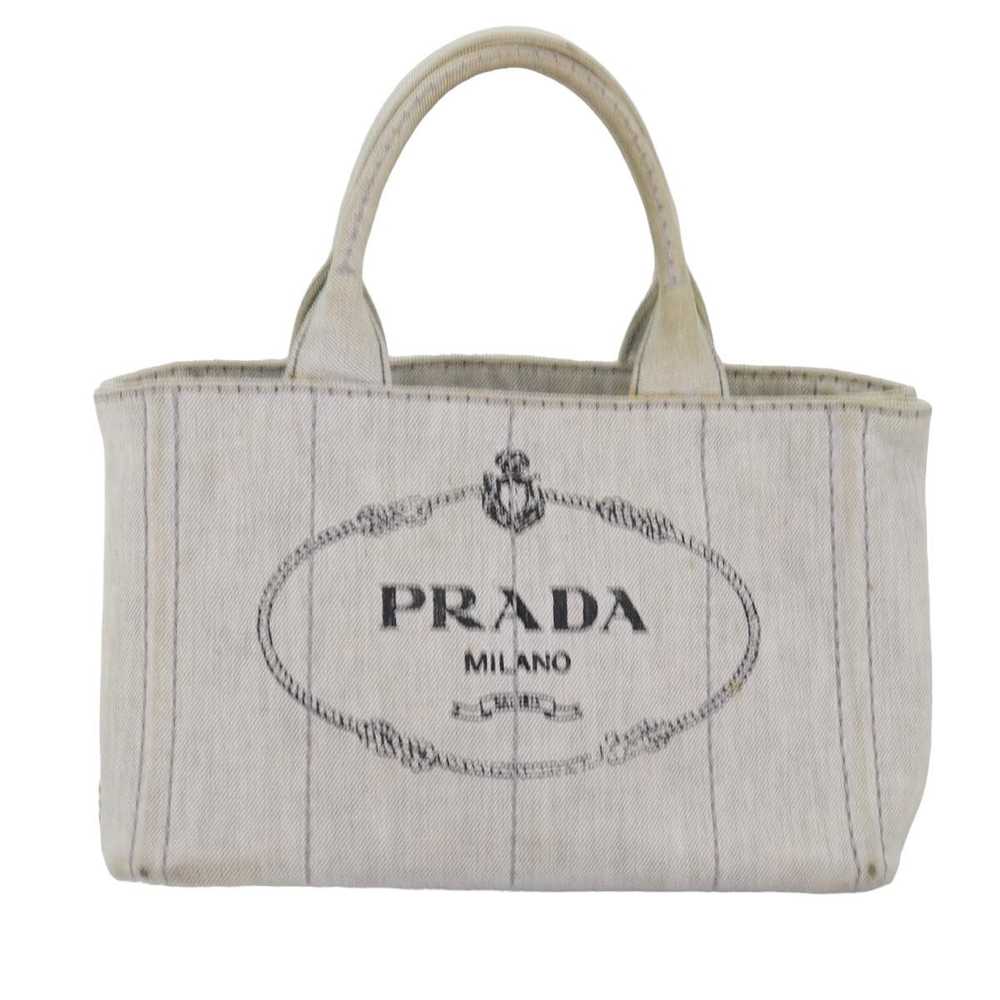 Prada PRADA Canapa PM Hand Bag Canvas 2way White … - image 12