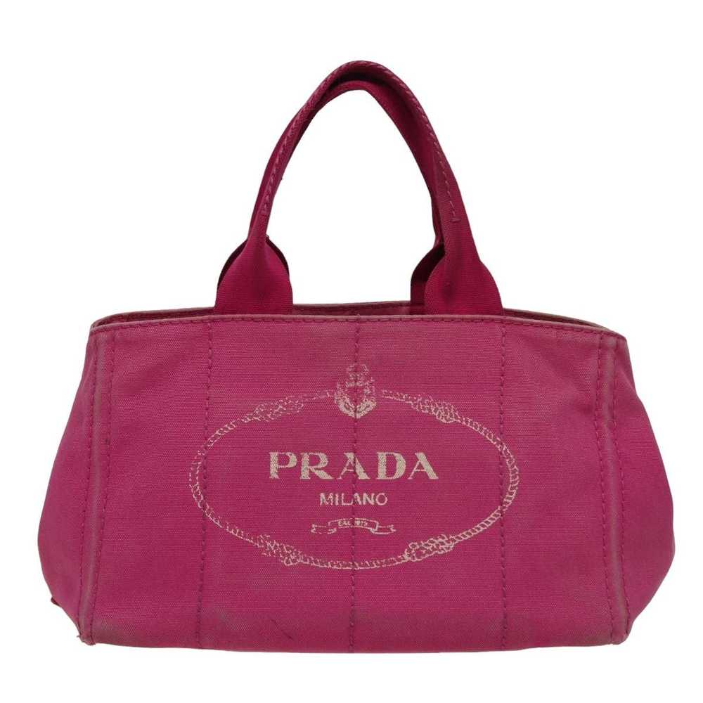 Prada PRADA Canapa MM Hand Bag Denim Pink Auth 78… - image 12