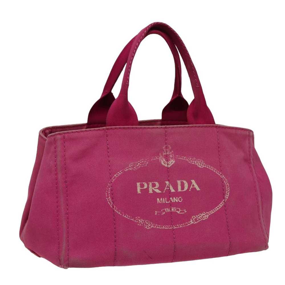 Prada PRADA Canapa MM Hand Bag Denim Pink Auth 78… - image 1