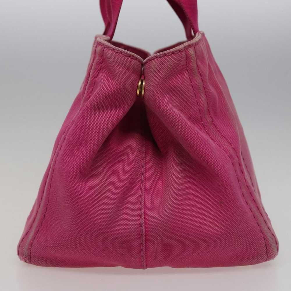 Prada PRADA Canapa MM Hand Bag Denim Pink Auth 78… - image 4