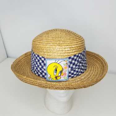 1999 Looney Tunes Tweety Bird Straw Hat - image 1