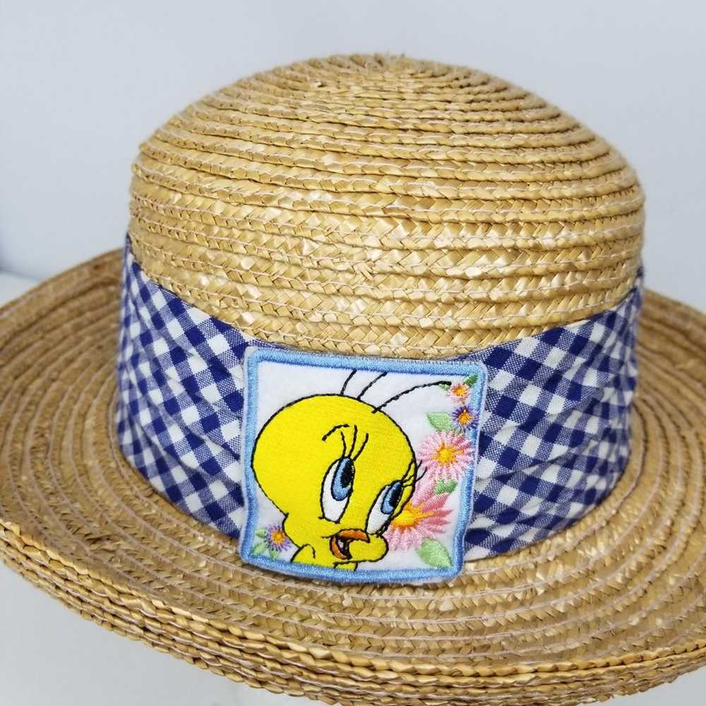 1999 Looney Tunes Tweety Bird Straw Hat - image 2