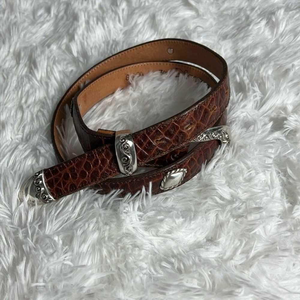 Nocona Belt Co Vintage Brown Leather Concho Studd… - image 1