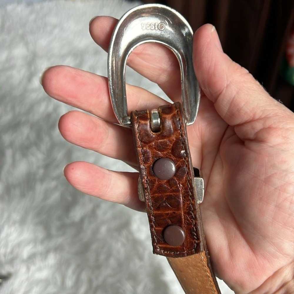 Nocona Belt Co Vintage Brown Leather Concho Studd… - image 9