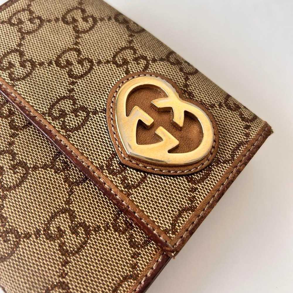 GUCCI fold wallet GG logo heart canvas bifold - image 2