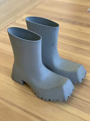 Balenciaga Grey Trooper Rubber Boot