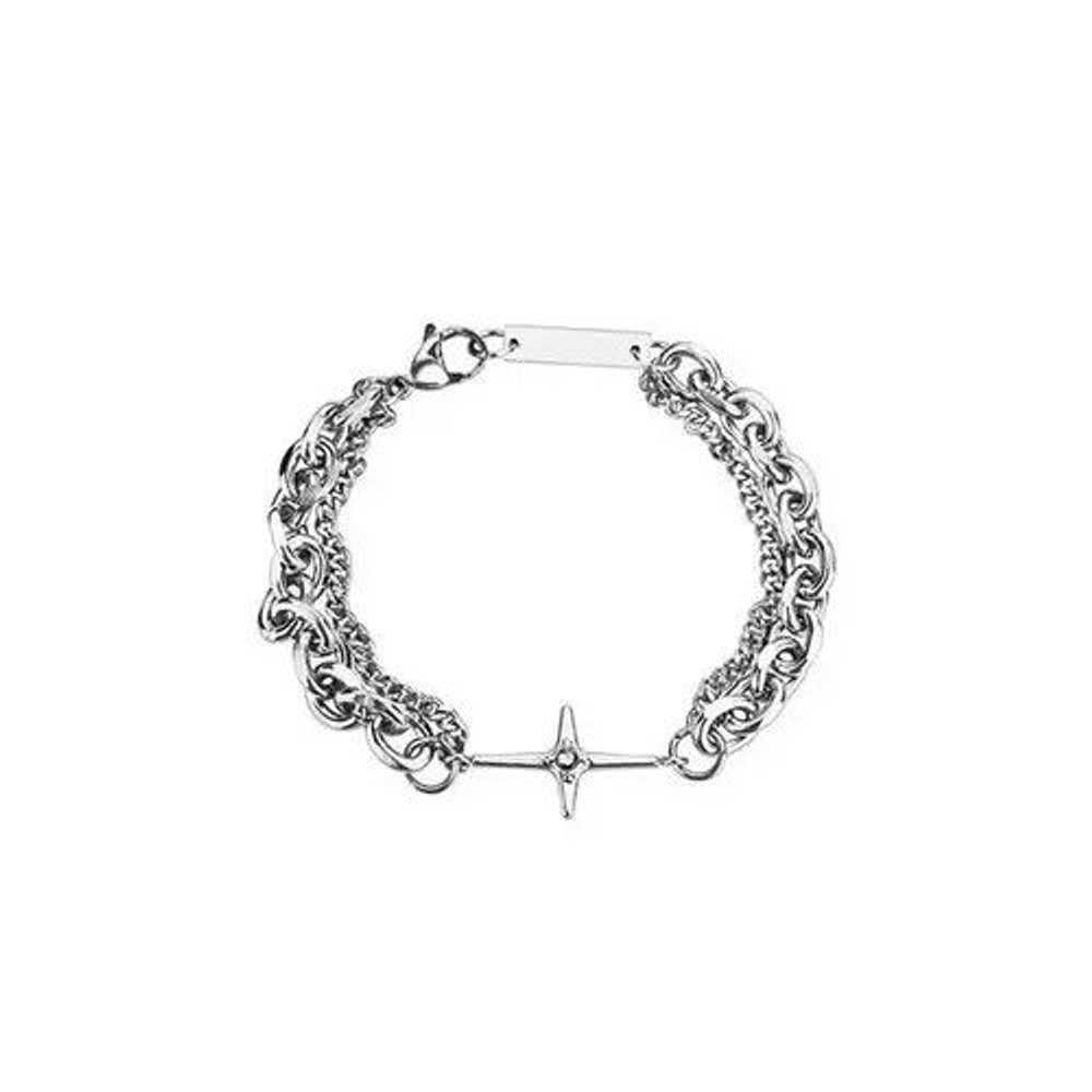 Jewelry × Streetwear Chrome Silver Cross Bracelet… - image 3