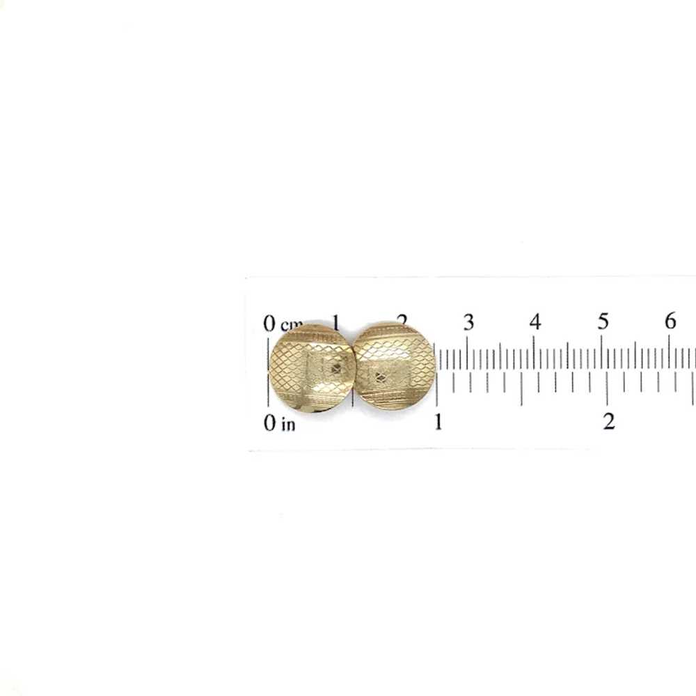 Pair of 10K Yellow Gold Round Cuff links - image 4