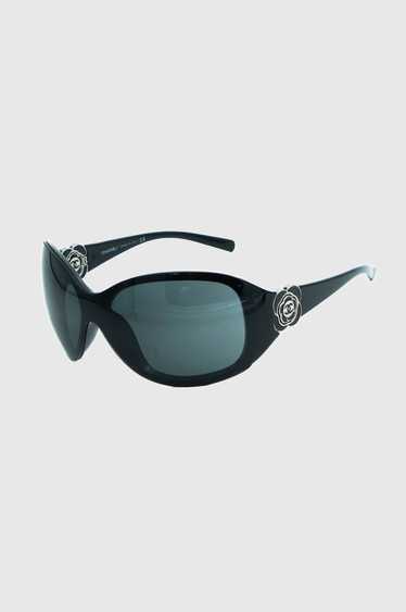 Chanel Chanel 6032 Camellia Oversize Black Sunglas