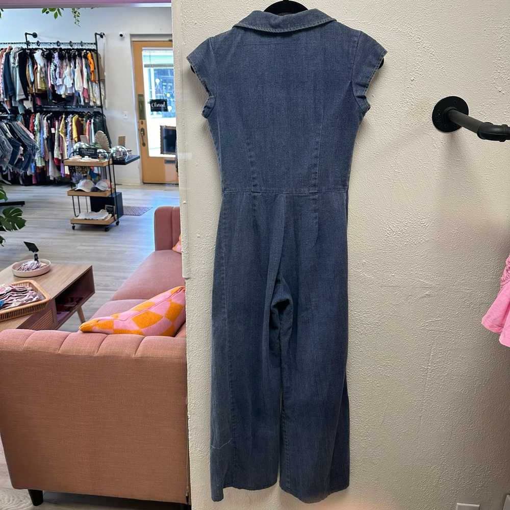 1970’s vintage denim wide leg jumpsuit - image 6