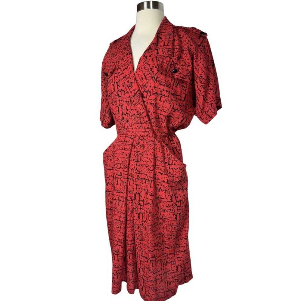 Tina Barrie Dress Red And Black Vintage 80s Secre… - image 4