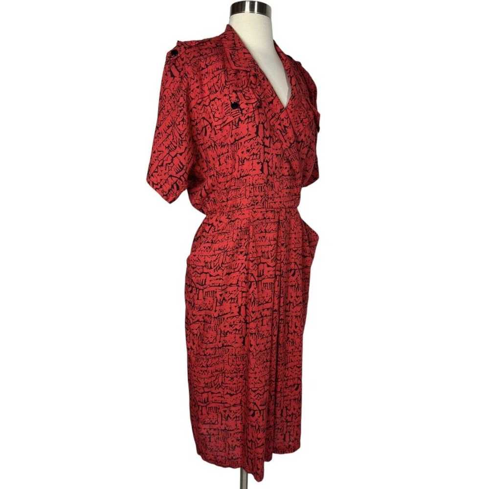 Tina Barrie Dress Red And Black Vintage 80s Secre… - image 6