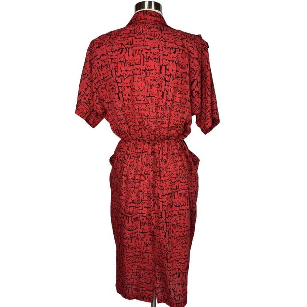 Tina Barrie Dress Red And Black Vintage 80s Secre… - image 7