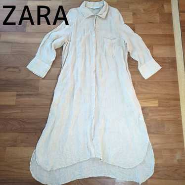 ZARA ◆ Long-sleeve Linen Long Shirt Dress Size L - image 1