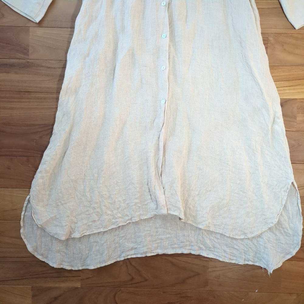 ZARA ◆ Long-sleeve Linen Long Shirt Dress Size L - image 3