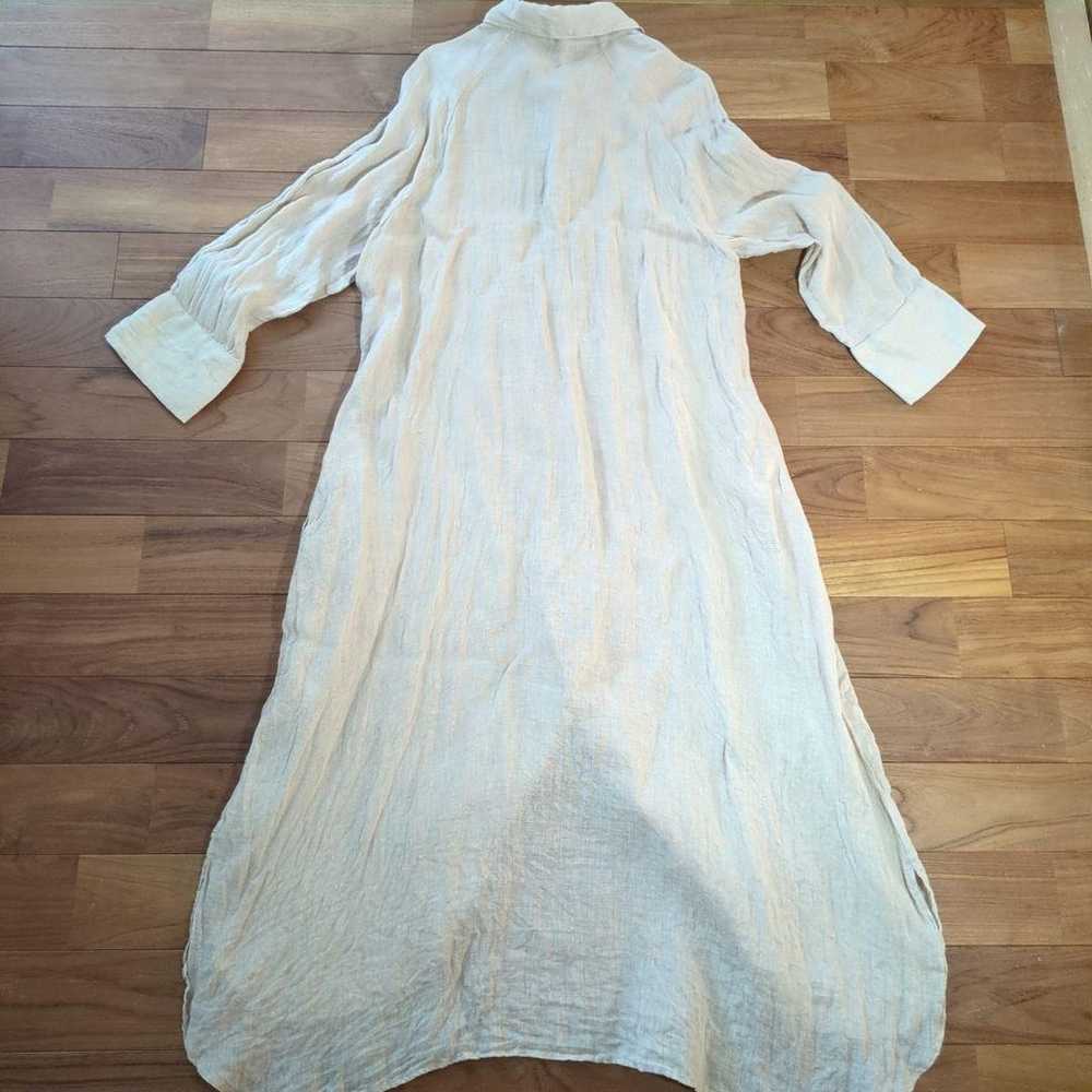 ZARA ◆ Long-sleeve Linen Long Shirt Dress Size L - image 5