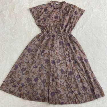 Showa retro one-piece vintage flared floral chic … - image 1