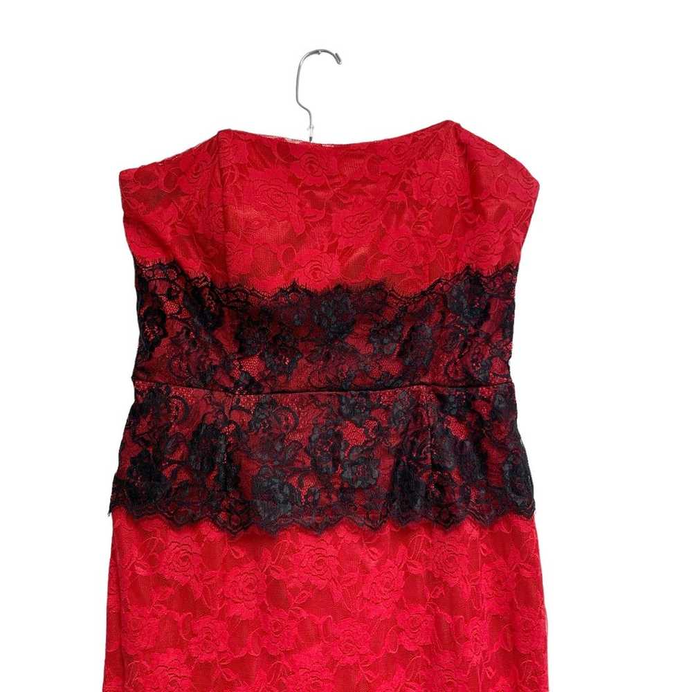 Vintage Fiesta Womens Size XL Red Black Lace Stra… - image 3