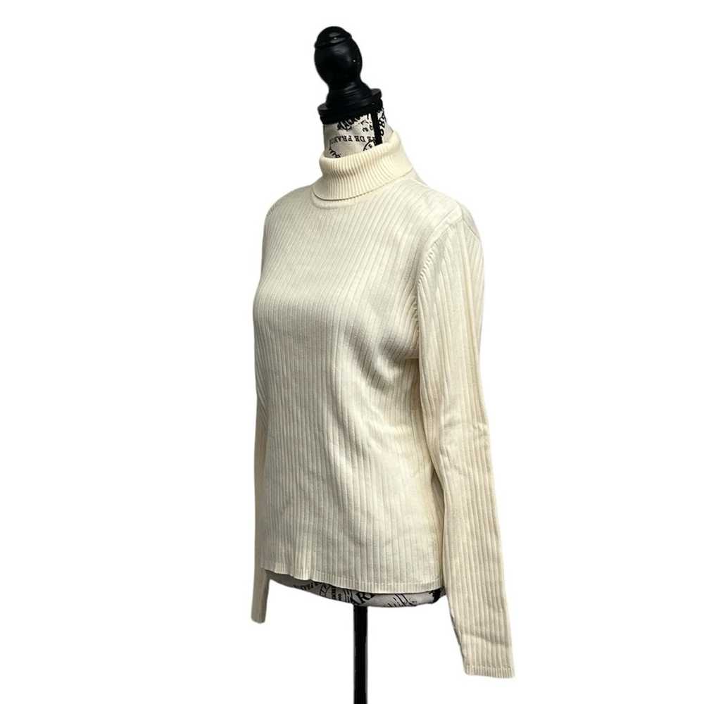 Mountain Lake Vtg Y2k Cream Ribbed Turtleneck Swe… - image 2